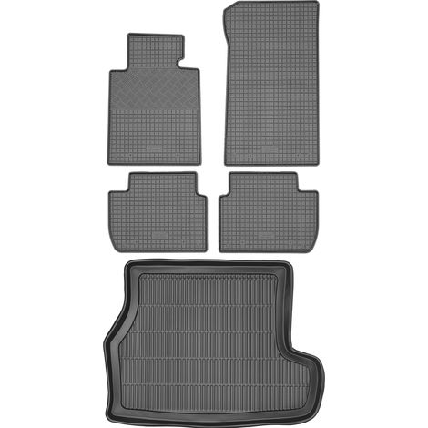 Juego de alfombrillas de goma para coche y maletero para BMW Serie 3 E46 Estate (1998-2005).