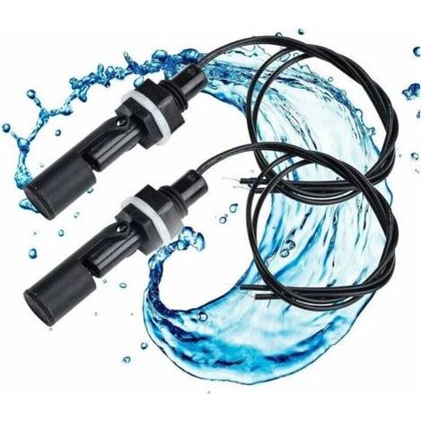 Float switch, 2 pieces, water level sensor, liquid level switch, horizontal float switch, pump float switch for swimming pool, aquarium