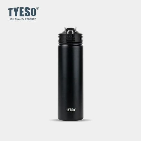 (Noir, 600 ml) Bouteille d'eau isotherme avec couvercle, en acier inoxydable, adaptée aux voyages et au sport, peut être utilisée pour l'eau chaude et froide. (1/5)