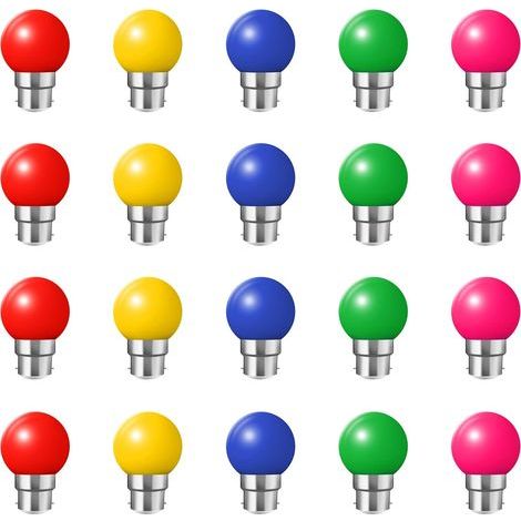 Lampadine a baionetta B22 - Confezione da 20, lampadina LED festone da 1W, lampadina blu a risparmio energetico a forma di pallina da golf (equivalente a 10W), piccole lampadine natalizie con tappo BC (1/5)