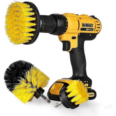 Lot de 3 brosses de nettoyage (10 cm, 9 cm et 5 cm) pour perceuse, idéales pour les joints de carrelage de salle de bain et de cuisine (perçage non inclus). (1/5)