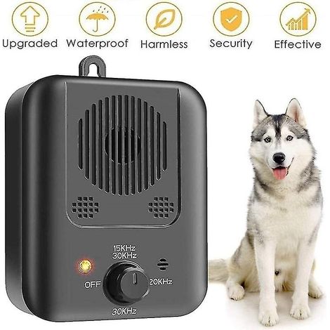 Répulsif anti-aboiements pour chiens à ultrasons automatique, réglable sur 3 niveaux, pour l'extérieur. (1/5)
