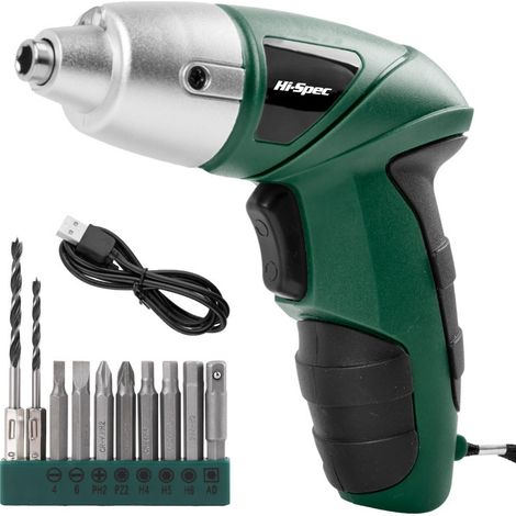 Destornillador Eléctrico 3,6V Rosa 11 piezas - Pequeño Set de Destornillador Eléctrico USB - A Batería y Recargable con Juego de Puntas (1/4)