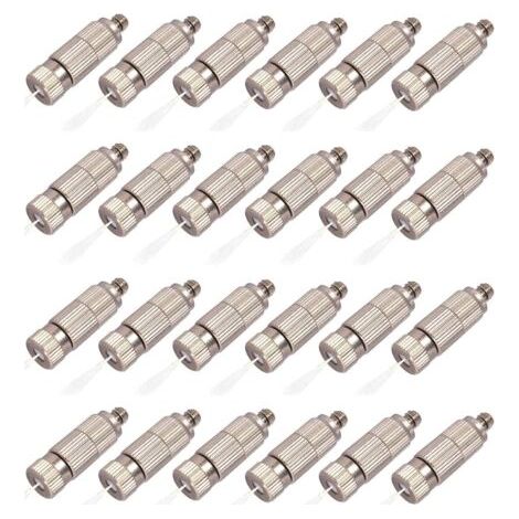 Lot de 50 buses brumisation en laiton, têtes buse pulvérisation haute pression, pièces brumisateur pour système refroidissement extérieur, serres, aménage 2 sections Orifice Dia 0.4mm 3 Sections (1/5)