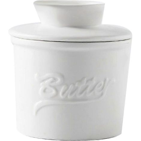 Beurrier de comptoir avec couvercle, beurrier en céramique pour beurre à tartiner, avec couvercle. (1/5)