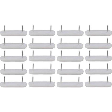 Packung mit 20 Nagelkappen für Stuhlbeine, 49,5 x 15 mm – Weißer Kunststoff – Schützt Böden vor Kratzern – Universell für Möbel (1/2)
