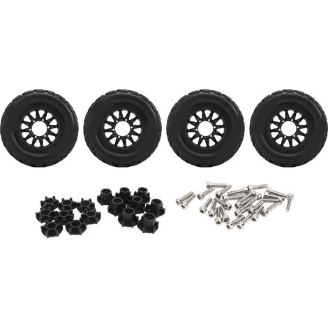 Set de 4 pneus neige RC 1/10 avec jantes, forte adhérence antidérapante pour terrains difficiles, remplacement pour Traxxas B. (1/5)