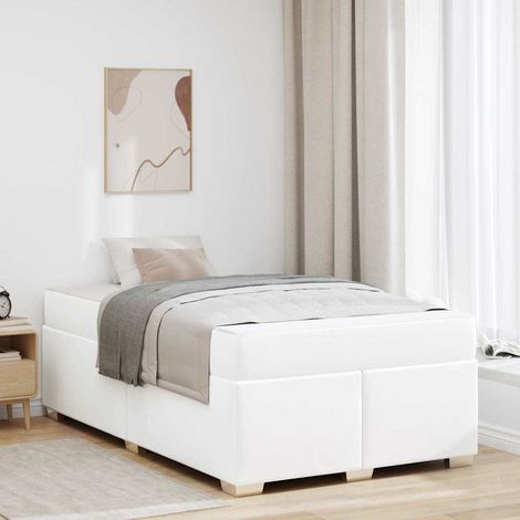 Estructura de cama Blanco 120 x 190 cm Cuero sintético vidaXL (1/5)