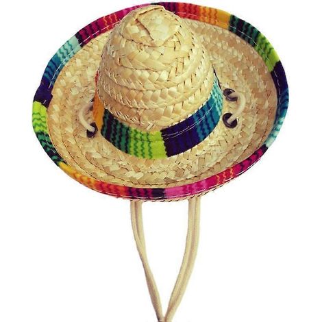 Chapeau sombrero pour chien, mini sombreros en paille, chapeau mexicain, chapeau de fête pour petits animaux (chiot, chat), élastique ajustable (1/5)