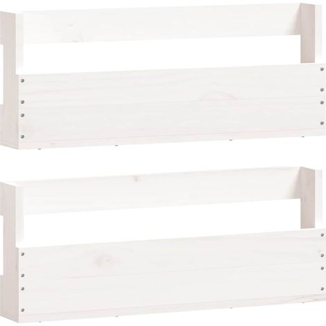 Wall-mounted Shoe Racks 2 pcs White 59x9x23 cm Solid Wood Pine vidaXL