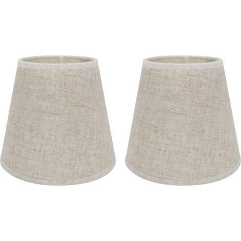 Set mit 2 E14/E27 Leinenlampenschirmen für Tisch- oder Wandlampen – 10 x 14 x 16 cm (1/4)
