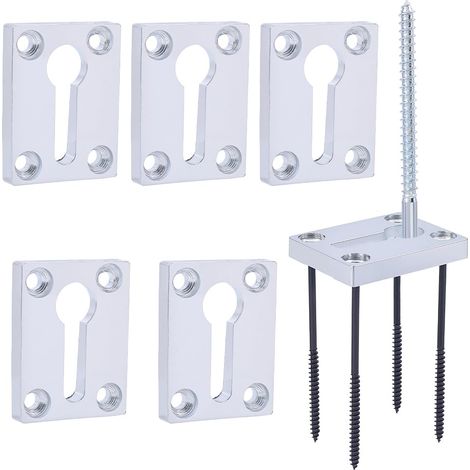 Lot de 6 jeux de 36 poteaux d'escalier - Élément de fixation en acier au carbone - Kit de montage pour balustrade en bois - Matériel d'installation invisible (1/5)