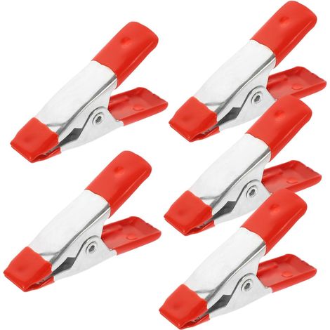 Pince bois rouge métal 5 pièces, pour menuiserie et maquette (1/5)