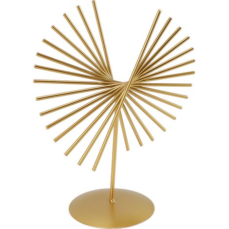 Sculpture Décorative Métal Géométrique Lignes Abstraites avec Socle, Ornement Luxe pour Salon Bureau Maison (1/5)
