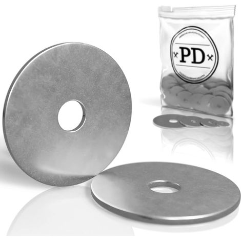 Rondelles plates M6x40 - Lot de 25 - Acier Inoxydable A2 - Large diamètre extérieur - Carrosserie et jardin (1/5)