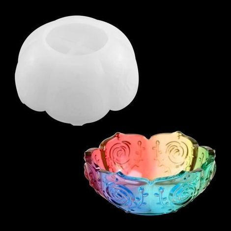 Stampo in silicone - Resina epossidica - Ciotola a forma di loto - 11,5 x 11,5 x 5 cm - Riutilizzabile - Antiaderente (1/4)