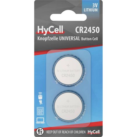 HyCell Batteria a bottone CR 2450 3 V 1 pz. Litio 2er Blister Lithium Knopfzellen CR2450