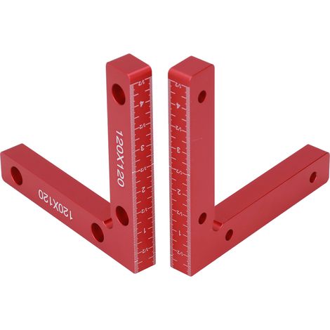 2 Stück rechtwinklige Klemmen aus eloxiertem Aluminiumlegierungsmaterial mit transparenter Skala und roter 90°-Positionierhilfe zur Gewährleistung des Gleichgewichts (1/5)