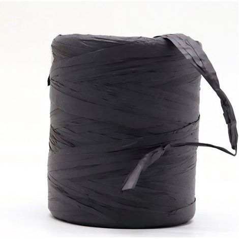 Bobine de raphia naturel de 200 mètres – Bobine de raphia naturel, idéale pour l'emballage cadeau, le crochet, les loisirs créatifs, les projets de bricolage et la décoration, noir (1/5)