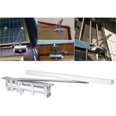 Hydraulischer Türschließer (80 kg) mit Stoßdämpfer, Aluminium und automatischer Positionierung (1/5)