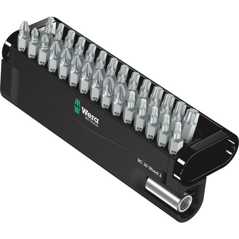 Wera Bit-Check 30 Wood 2 puntas de acero inoxidable