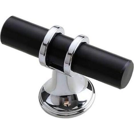 Poignée De Porte - Alliage D'aluminium - 51 X 21 X 34 Mm - Pour Armoires De Cuisine Tiroirs Et Meubles - Noir - Lot De 10 (1/4)