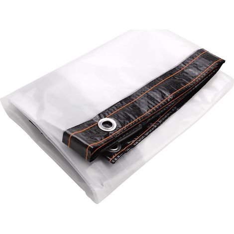 Bâche transparente imperméable de 3 x 1,5 m avec œillets et bords renforcés (1/5)