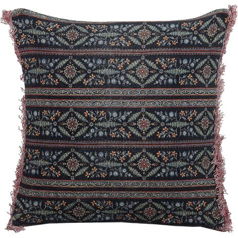Coussin Décoratif en Velours à Motif Floral Imprimé 45 x 45 cm Multicolore Ruta (1/5)