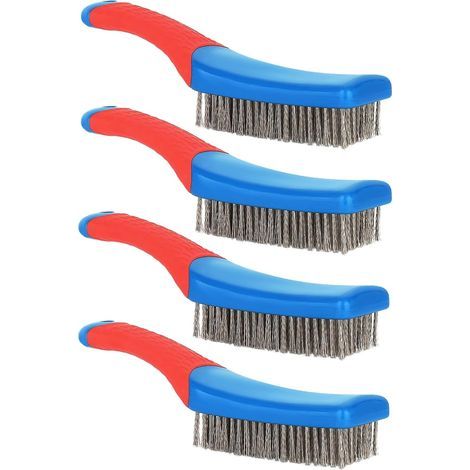 4 Pièces Brosses Métalliques en Acier Inoxydable, Brosse Metallique a Main Poils Renforcés Très Résistantes pour Cuisine Usage (1/5)