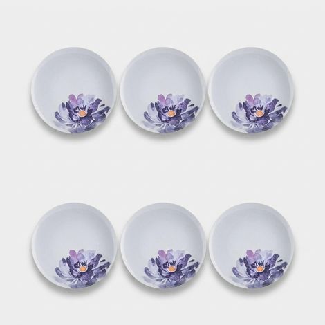Set 6 piattini in porcellana e 1 piatto grande per dolce dessert Peonia (1/3)