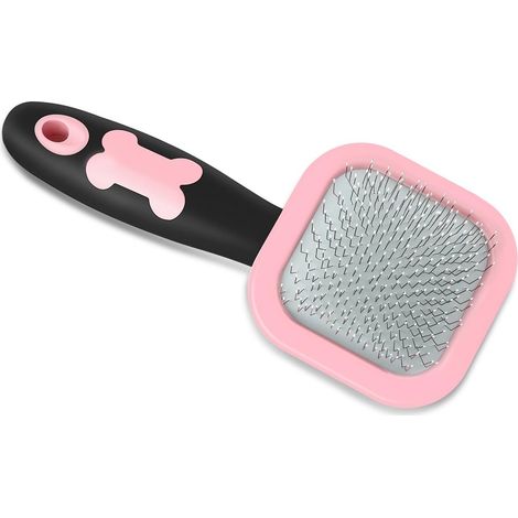 Brosse pour chiens et chats - Brosse de toilettage pour animaux - Outils de toilettage anti-mue - rose (1/3)