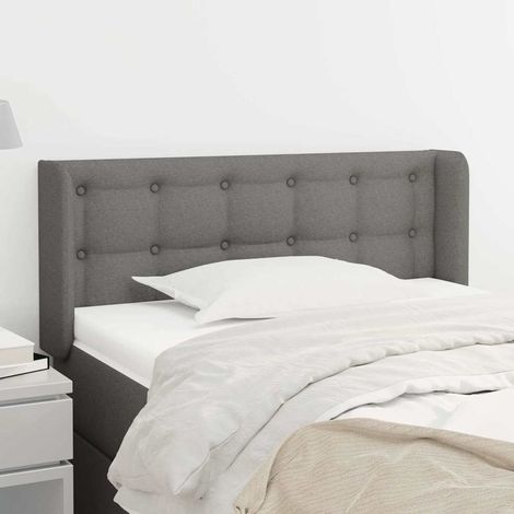 vidaXL Tête de lit avec oreilles Gris foncé 103x16x78/88 cm Tissu (1/5)