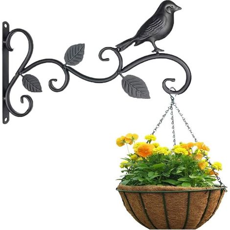 2 Pièces Support Crochet Plante, Suspension Mural Crochet Plante, Support Plante Mural Balcon, Support à Crochet Mural Fer Pot Fleurs (1/4)