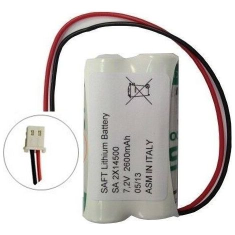 2LS14500 DU 7,2V 2,6Ah Pacco batterie al Litio connettore  COMELIT - RED DX