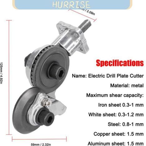Plaque De Perceuse - Pour Perceuse Lithium 12-21 V - Coupe Plaque Métallique Jusqu'à 1 mm - 125 x 59 x 53 mm - 1 Pièce (1/5)
