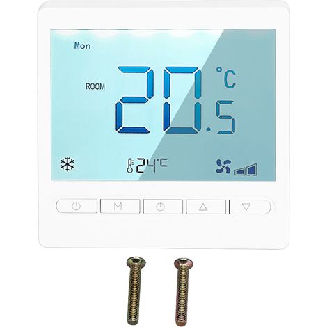 Termostato programable SUNXURY, termostato LCD de pantalla grande de alta precisión, para sala de estar, dormitorio y comedor, CA 230 V (1/5)