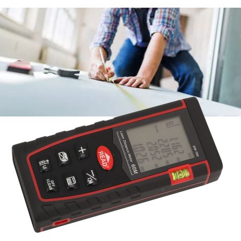 Télémètre laser, instrument de mesure infrarouge portatif, règle électronique, échelle laser, laser classe II, laser type 2, 630-670 nm, 1mWSW-T60, emballage en anglais. (1/5)