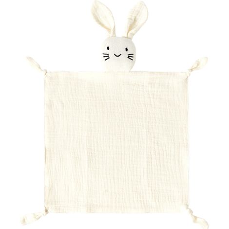 1 couverture en mousseline de coton biologique, douce et respirante, 25 x 25 cm, idéale comme doudou ou cadeau de naissance (1/5)