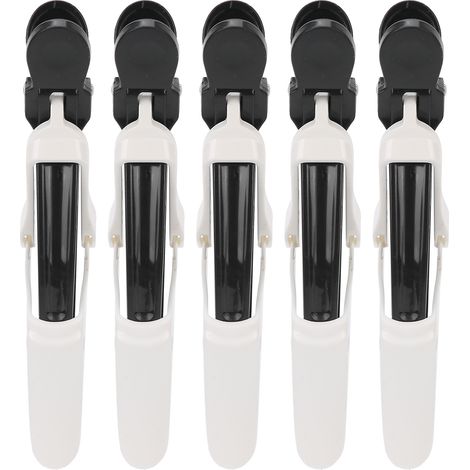 Pinces crocodiles pour coiffeurs, pinces pour coiffure et permanente, pinces de positionnement pour maquillage, accessoires de coiffure noirs et blancs. (1/5)