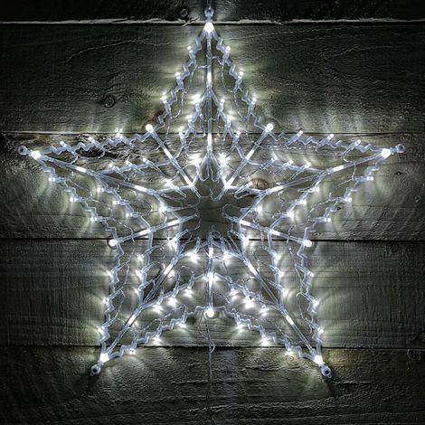 50cm White 100 LED Window Star Light Up Indoor/Outdoor Christmas Decorations (1/5)
