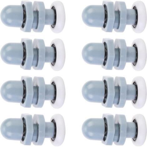 8 Single Porte de Douche Coureurs,Coulissant Rouleaux Piste Roue de Porte pour Salle de Bains Porte en Verre,pour Remplacement de Douche Coulissante Verre Porte Coureurs Rouleaux Gris(20mm) (1/3)