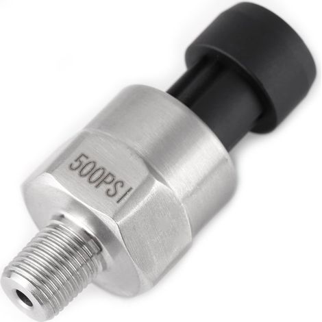 DC 5V 1/8"NPT Transducteur de pression en acier inoxydable avec câble, Capteur de pression pour Eau Air Gaz Carburant Pétrole (500PSI) (1/5)