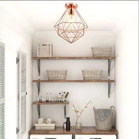 kawoo Plafonnier en Cage Industrielle Couloir Rose,Lampe Plafonnier Vintage en Metal Style Edsion pour Salon Chambre (1/4)