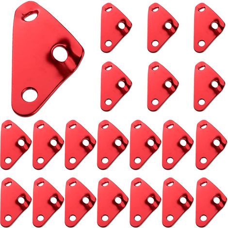 Camping Rope Tensioner, 20 Pieces 3 Holes Aluminum Alloy Rope Adjuster Alloy Tensioner for Tent Camping Tarp Hiking (Red) (1/5)