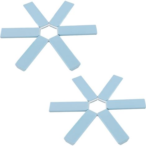Bleu, lot de 2 tapis pliables, antidérapants et résistants à la chaleur pour h (1/5)