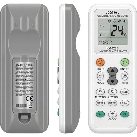 Télécommande universelle de remplacement pour climatiseurs, modèle LCD 1000 en 1 avec minuterie et fonction refroidissement rapide, compatible avec de nombreuses références (1/5)