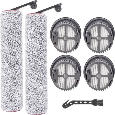 CYRILL – Rullo spazzola e filtro HEPA per Dreame H14 AE / H14 / H14 Pro / H14 Dual Mop aspirapolvere, 2 spazzole rotanti di ricambio, 4 filtri di ricambio, 1 spazzola di pulizia (1/5)