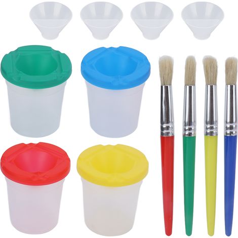 Paint Mixing Cup Set Premium Material Spill Proof Wide Application Paint Cups with Brushes for Art Painting Course (1/5)