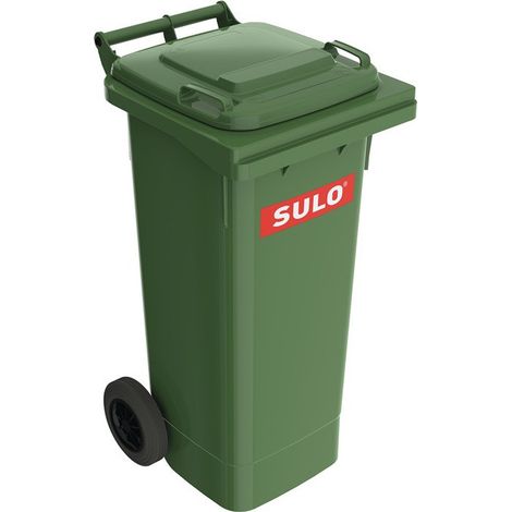 Contenedor de basura grande 80l HDPE verde, móvil según EN 840 SULO