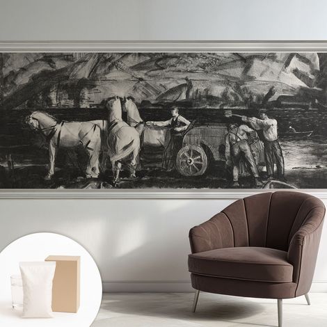Tapete Vliestapete mit Kleber für Wohnzimmer Schlafzimmer Küche - Wanddekoration Ländliche Szene 250x104 cm (1/5)